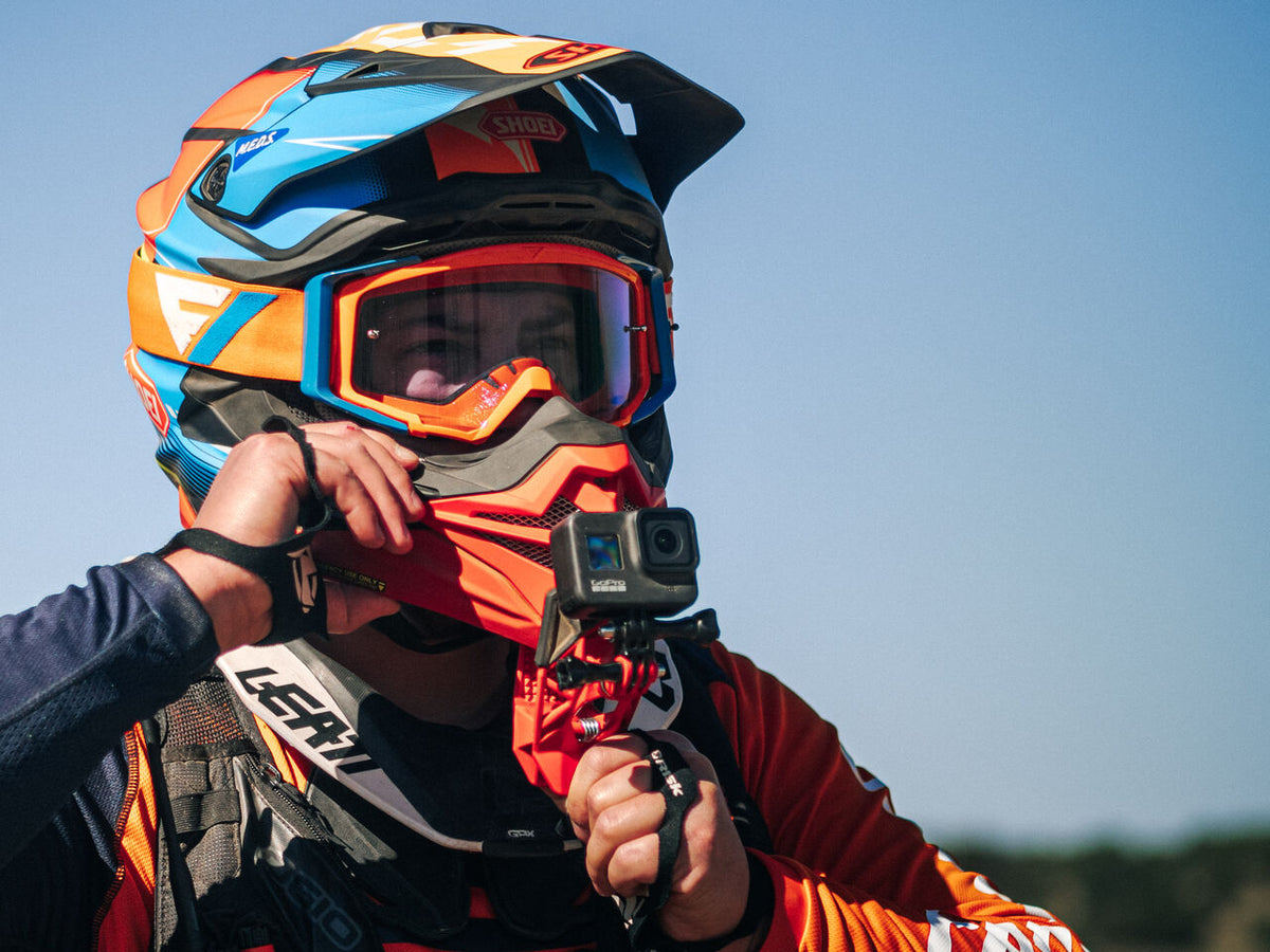 Soporte de montaje de correa de barbilla para casco de motocicleta para  GoPro