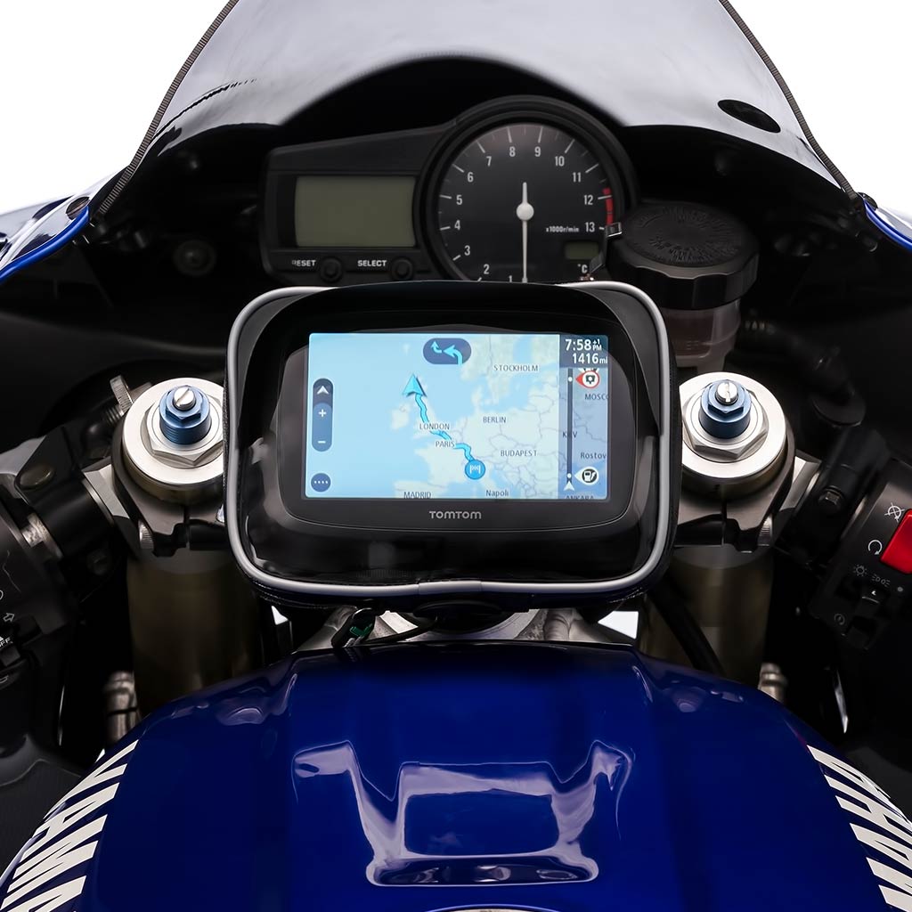 Ultimateaddons Motorbike Centre Fork Stem Yoke Mount with GPS Visor Case - Ultimateaddons